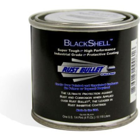 RUST BULLET LLC Rust Bullet BlackShell Protective Coating and Topcoat 1/4 Pint Can 24/Case BSQP-C24
